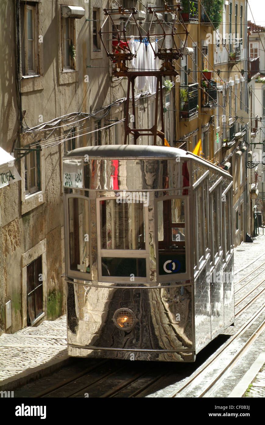 Elevador da Bica Lisbon Portugal Stock Photo