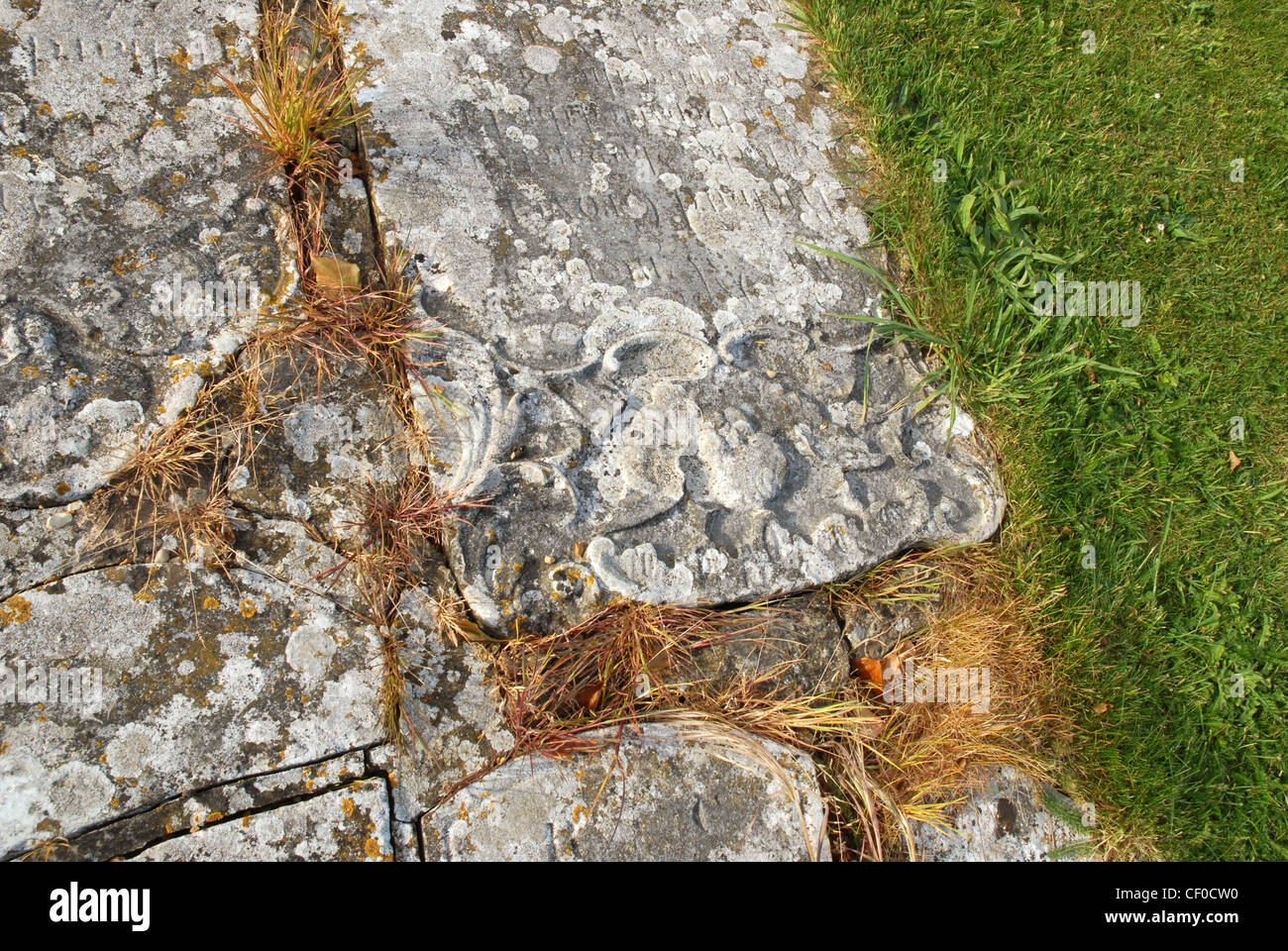 Tombstone Path, Saint Mary’s Church Stoughton West Sussex England Stock