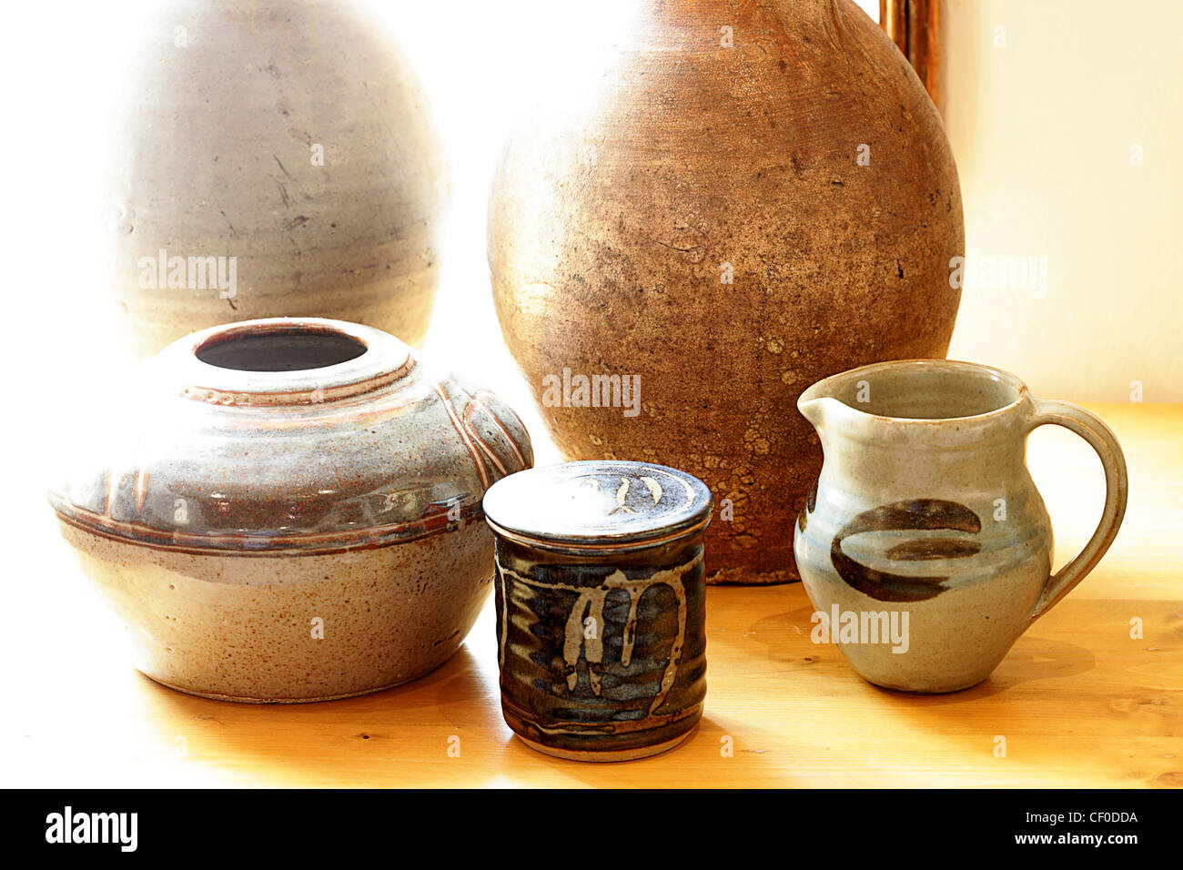 Ceramic Pots Vases And A Jug Stock Photo Alamy