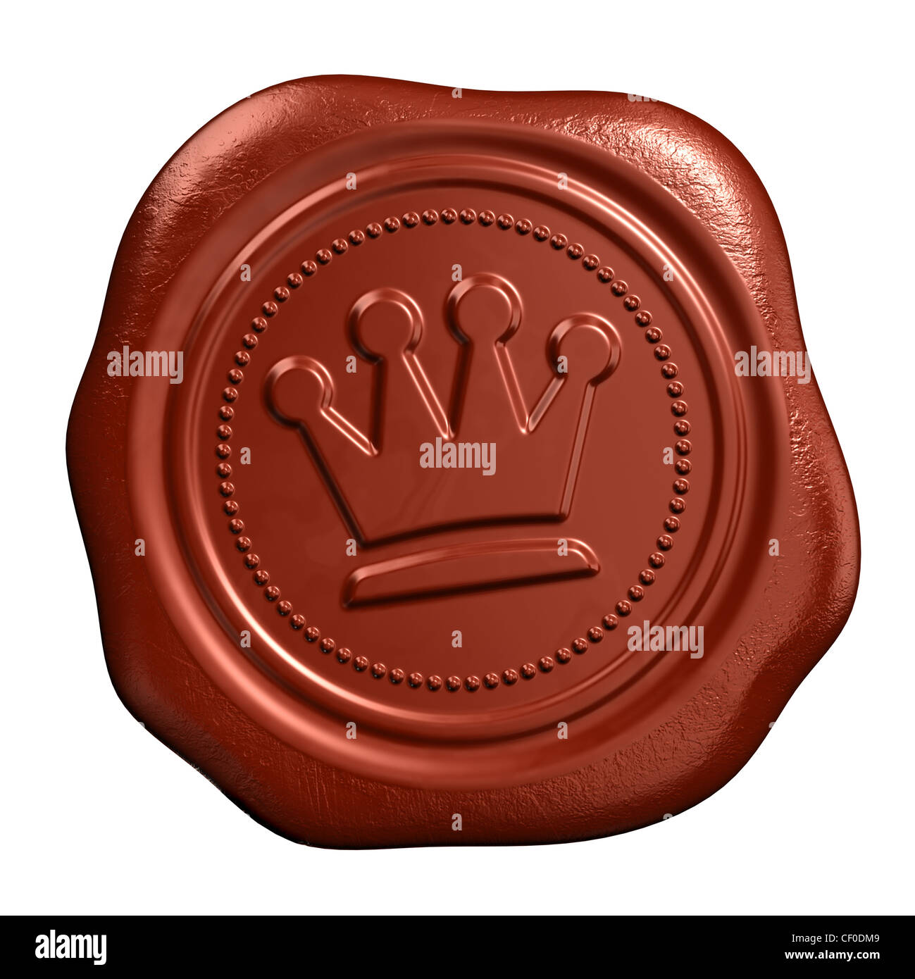 Wax seal with crown stamp Stock Photo - Alamy