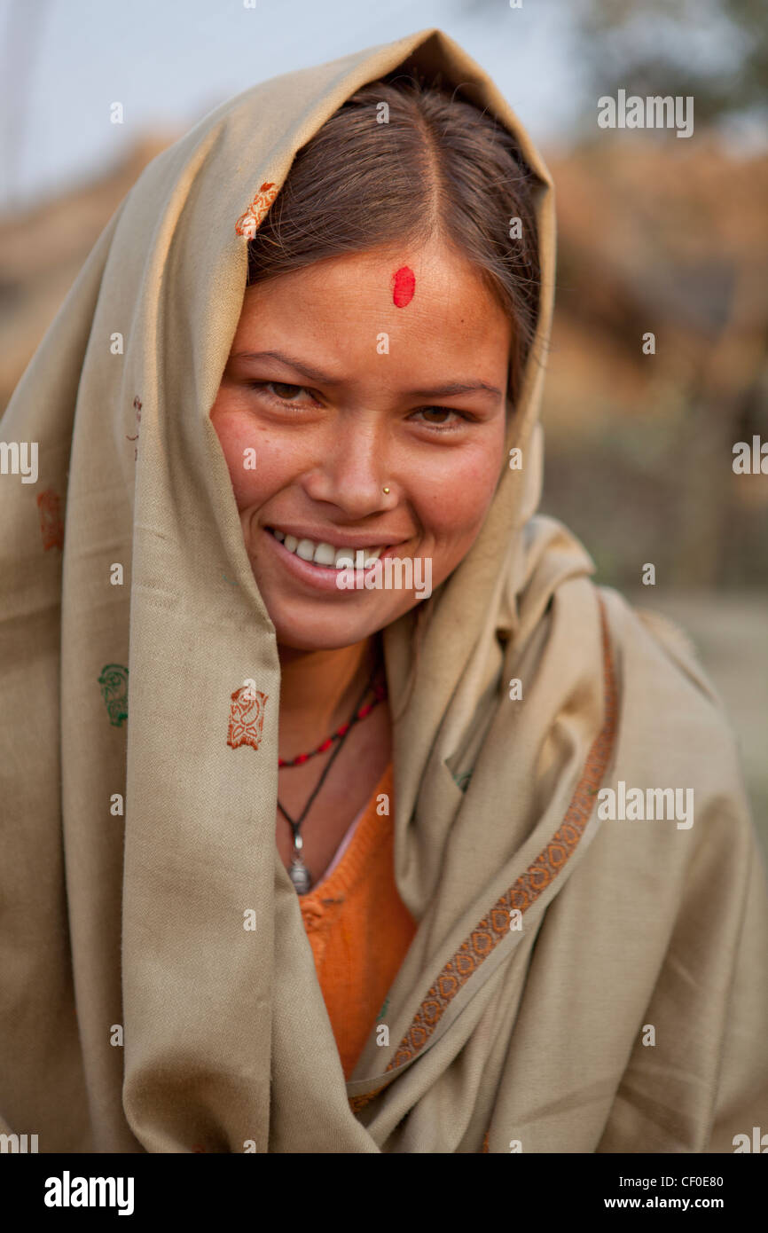 Portrait of Nepali woman Lumbini Nepal Asia Stock Photo