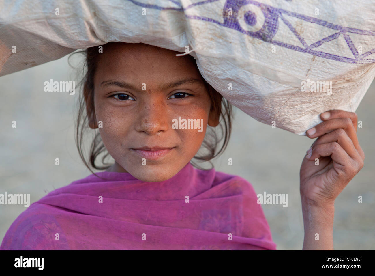 Portrait of child Bardia Nepal Asia Stock Photo
