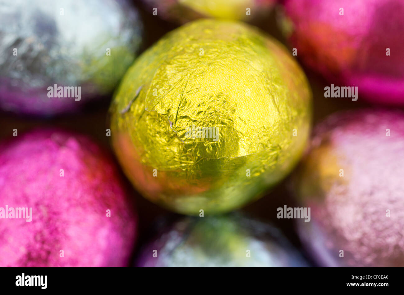 Coloured foil wrapped mini Easter eggs Stock Photo Alamy