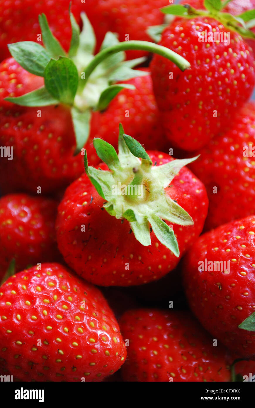 Closeup of fresh strawberries as background Stock Photo - Alamy