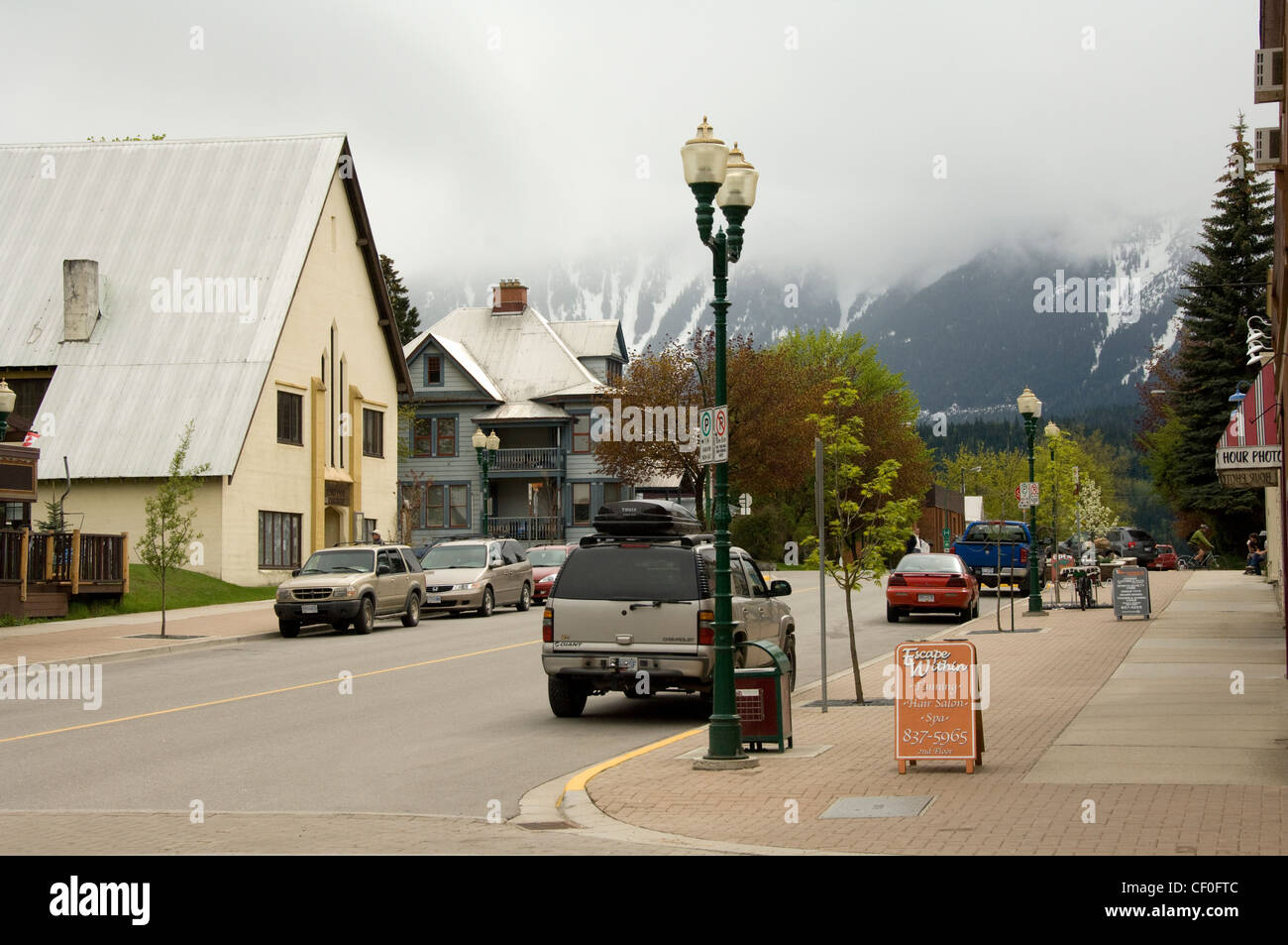 Downtown Revelstoke, British Columbia Stock Photo