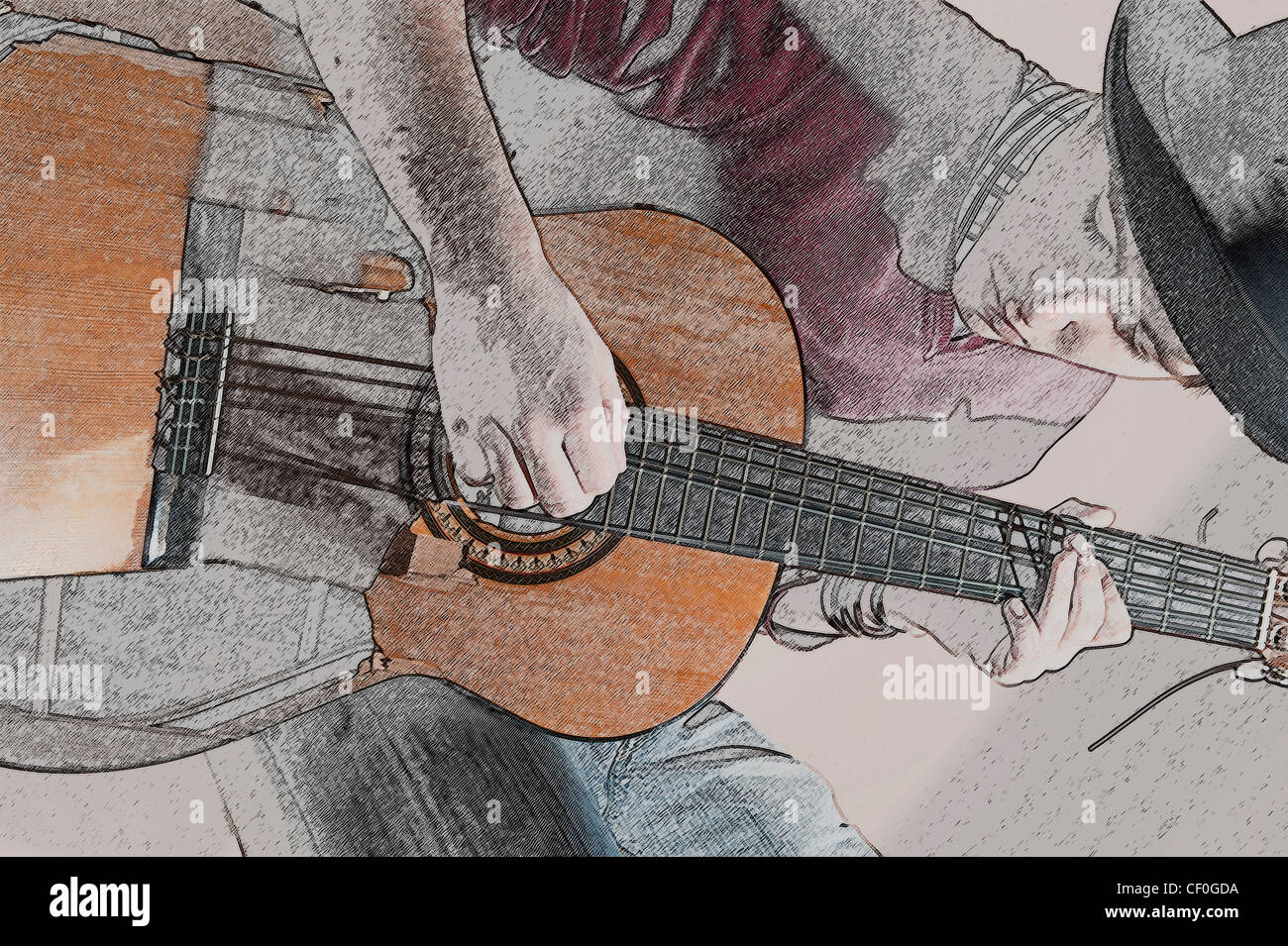 Exploding guitar music Stock Photo - Alamy