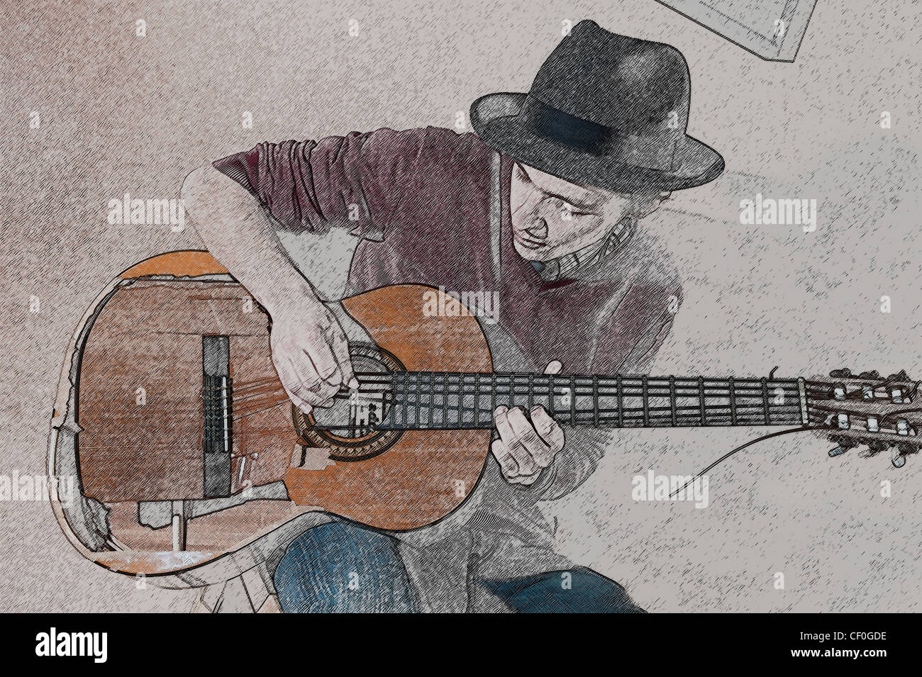 Exploding guitar music Stock Photo - Alamy