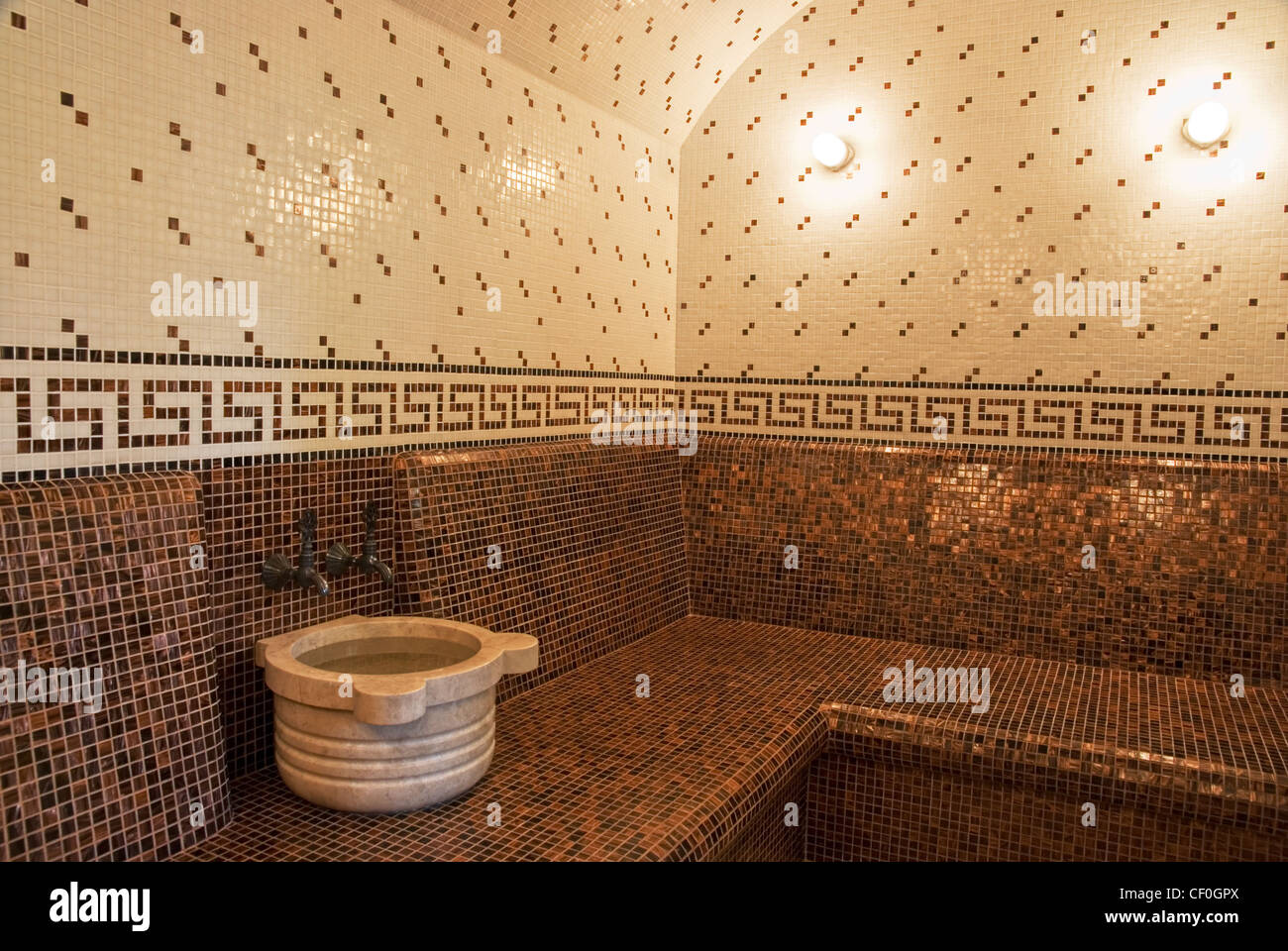 Turkish bath with ceramic tile in roman style Stock Photo Alamy