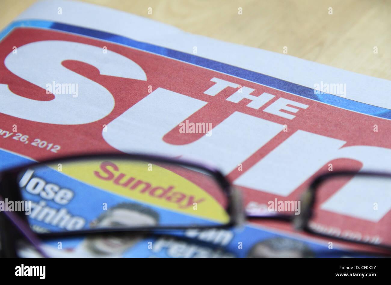 The first edition of the Sunday Sun newspaper news paper released on 26th February 2012. Stock Photo