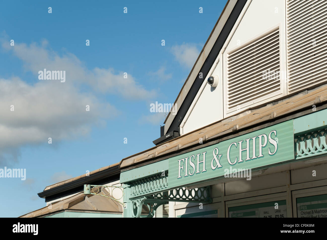 Fish & Chips sign on the promenade, Mumbles, Wales Stock Photo Alamy