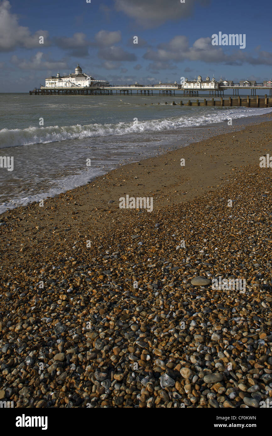 Eastbourne beach and Pier at sunrise Stock Photo Alamy