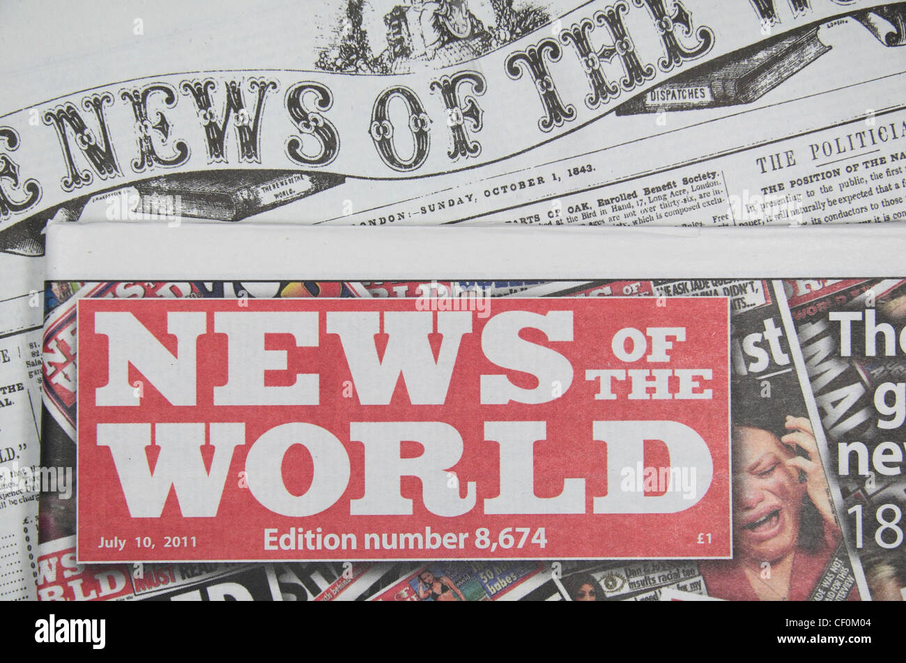 The Red Top Banner Of The Final News Of The World British