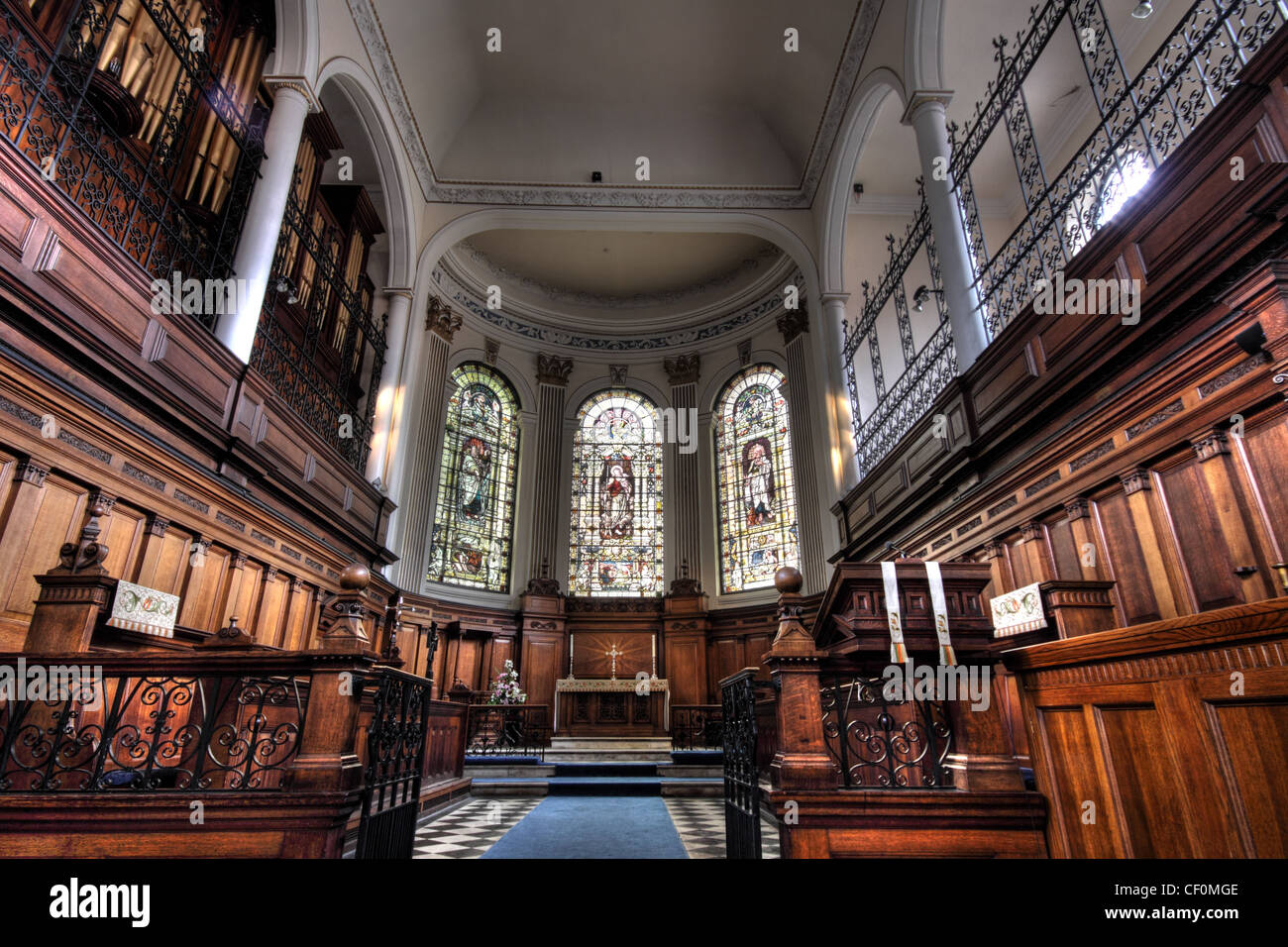 St Ann's Church Manchester Altar View Stock Photo