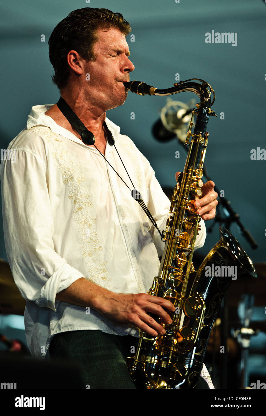 Terence Blanchard's Set at Jazz Fest 2011 in New Orleans, LA on day 3. Stock Photo