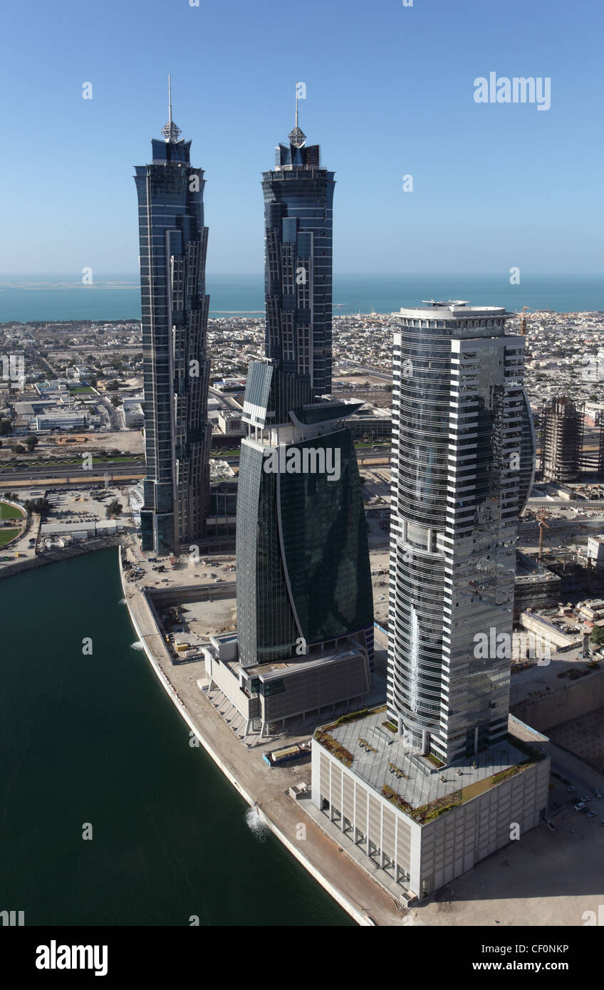 Skyscrapers at the Business Bay in Dubai, United Arab Emirates Stock