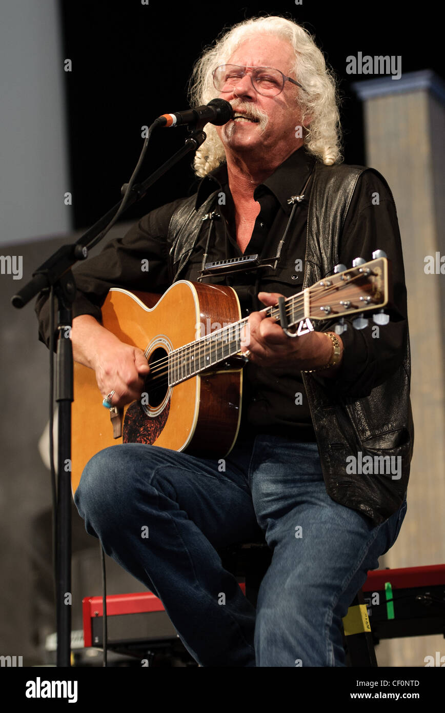 Arlo Guthrie playing at Jazz Fest 2011 in New Orleans, LA on day 3. Stock Photo