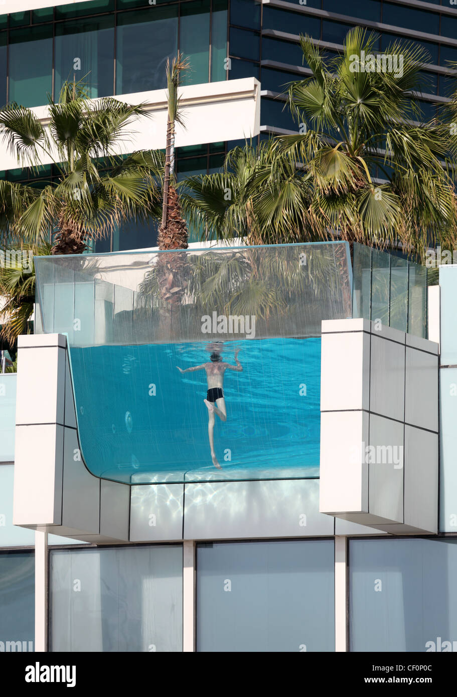 Swimming pool in Dubai Festival City, United Arab Emirates Stock Photo -  Alamy