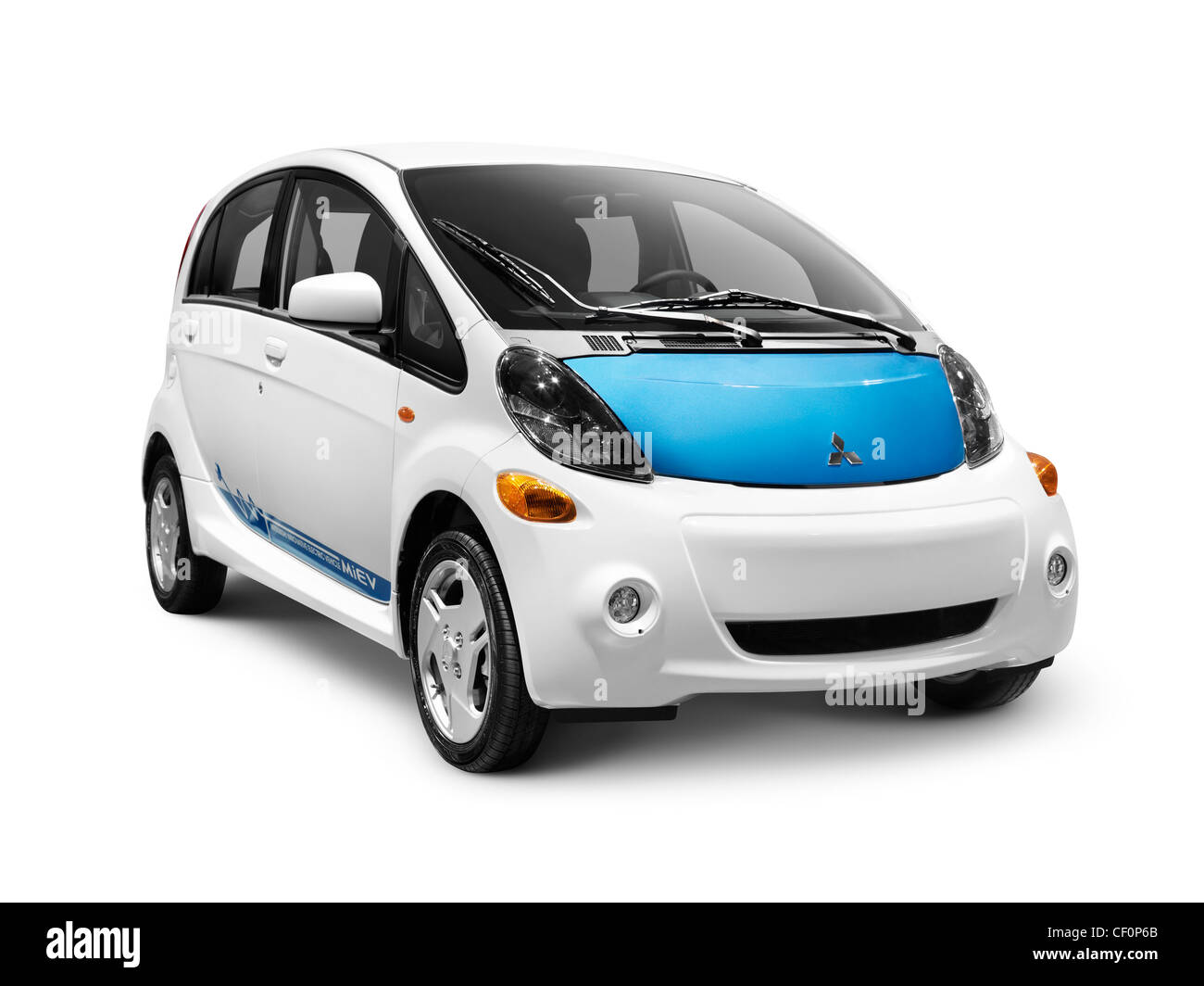 2012 Mitsubishi i MiEV electric car isolated on white background with clipping path Stock Photo
