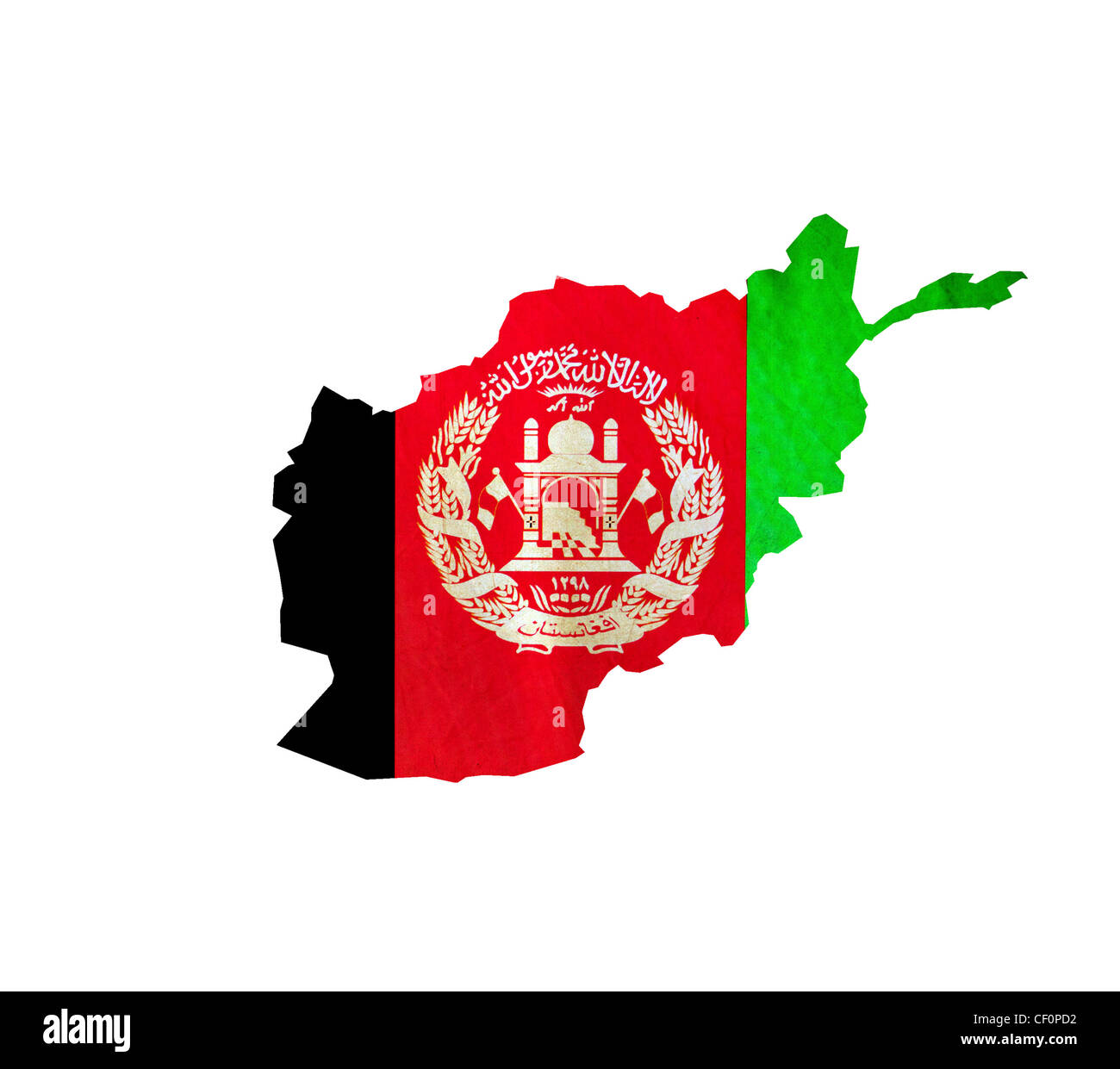 Map of Afghanistan isolated Stock Photo
