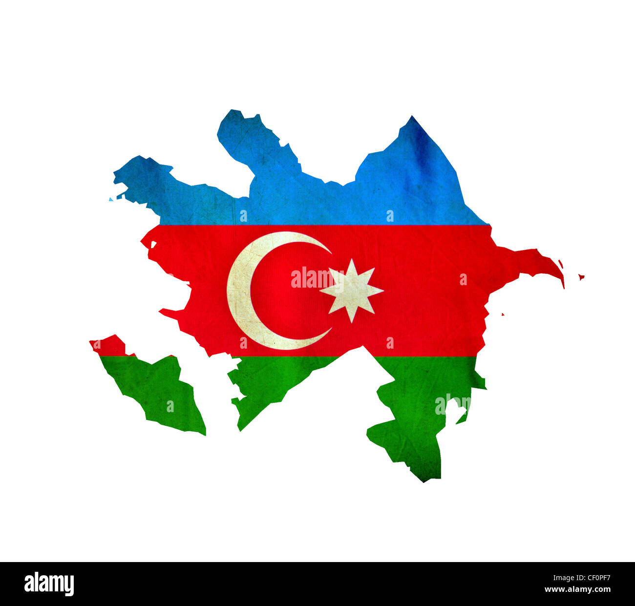Map of Azerbaijan isolated Stock Photo