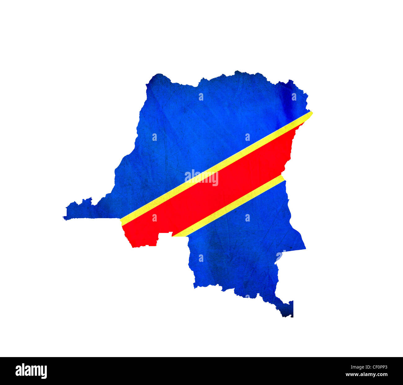 Map of Democratic Republic of Congo isolated Stock Photo