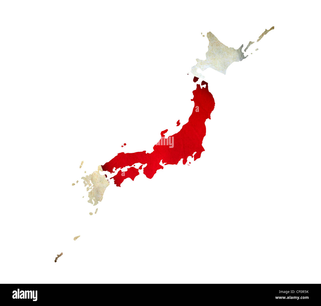 Map of Japan isolated Stock Photo