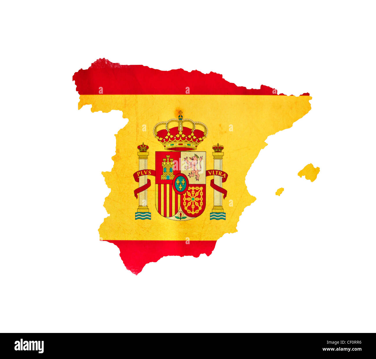 Map of Spain isolated Stock Photo