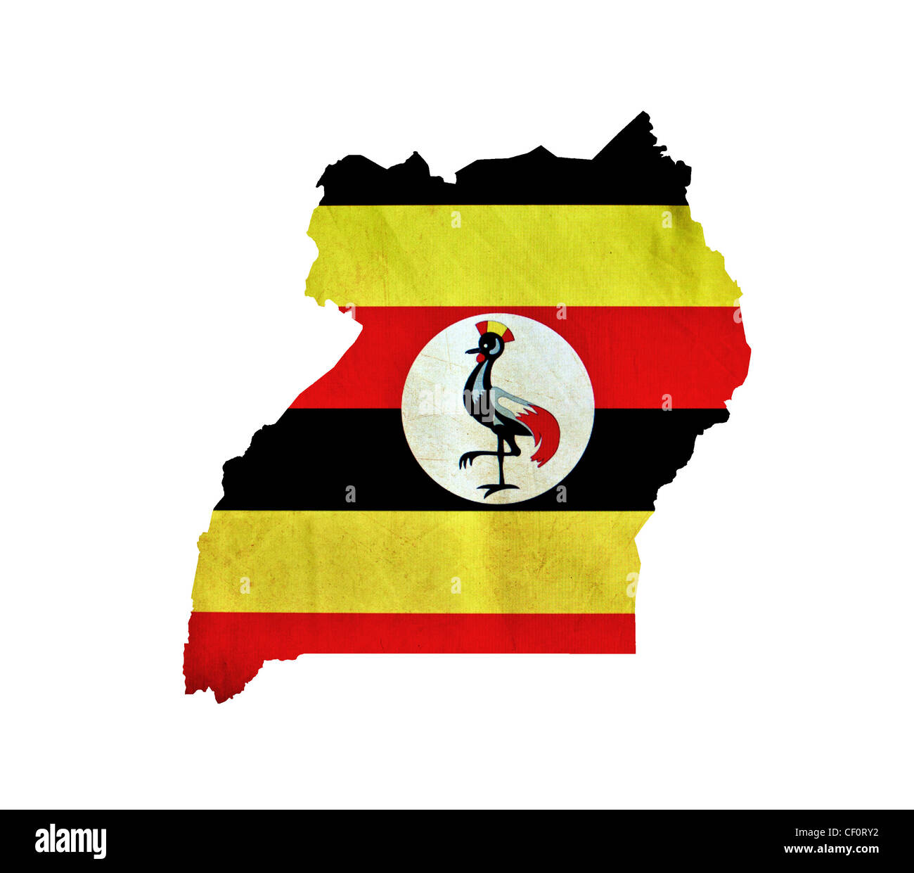 Map of Uganda isolated Stock Photo