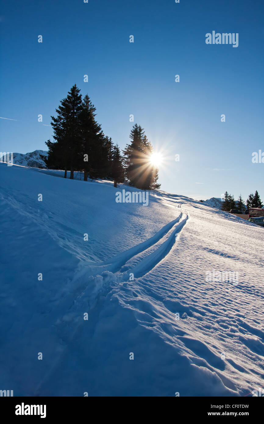 Beautiful winter landscape, Rossfeld, Germany Stock Photo