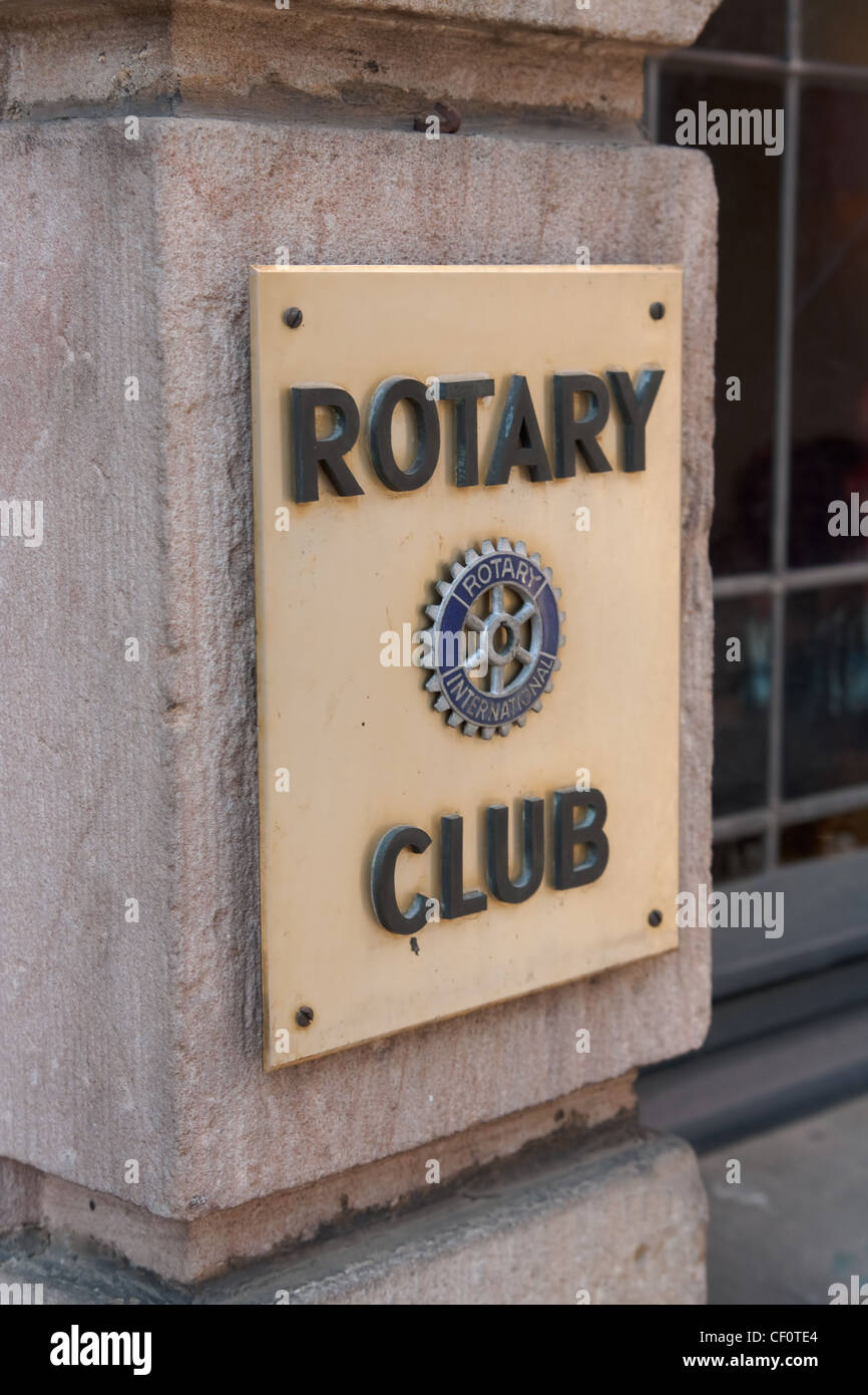 Fulda, Germany - April 24, 2011: Sign of the Rotary Club in Fulda. Rotary  International is an exclusive business club Stock Photo - Alamy
