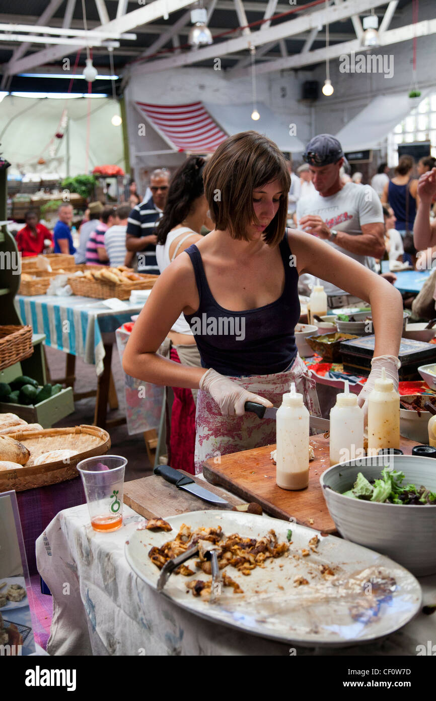 Woodstock Food Court at The Old Biscuit Mill Cape Town Stock Photo