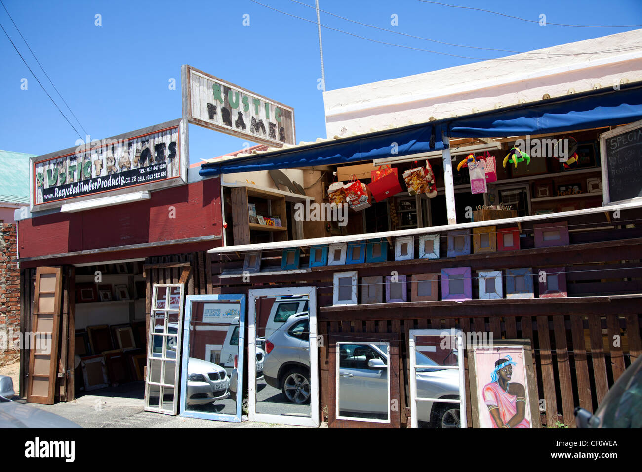 Rustic Frames shop on Sir Lowry Rd in Woodstock Cape Town Stock Photo