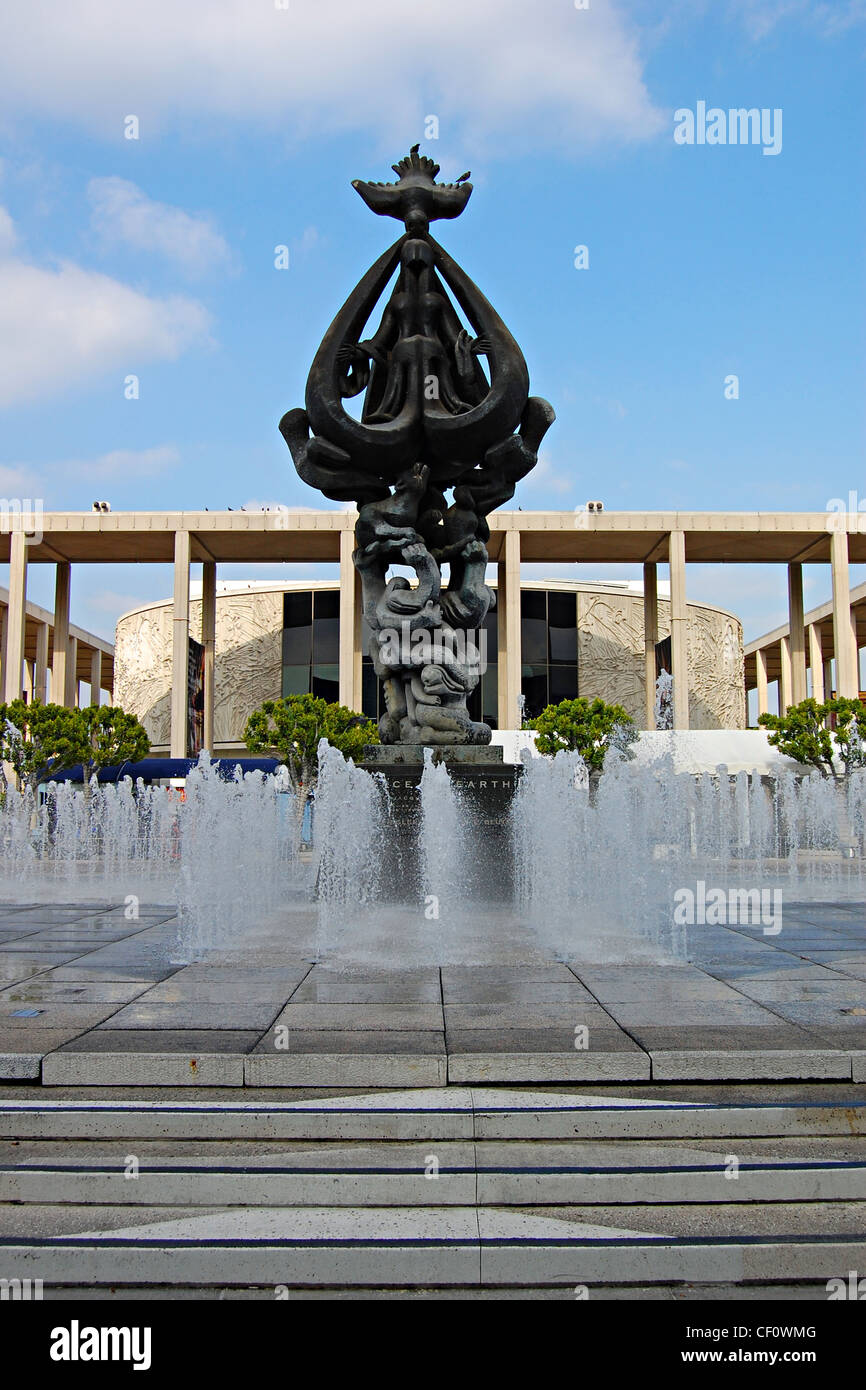Music Center Fountain, Los Angeles, California Stock Photo