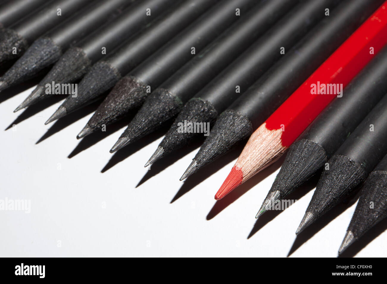 pencil colors with an intruder Stock Photo