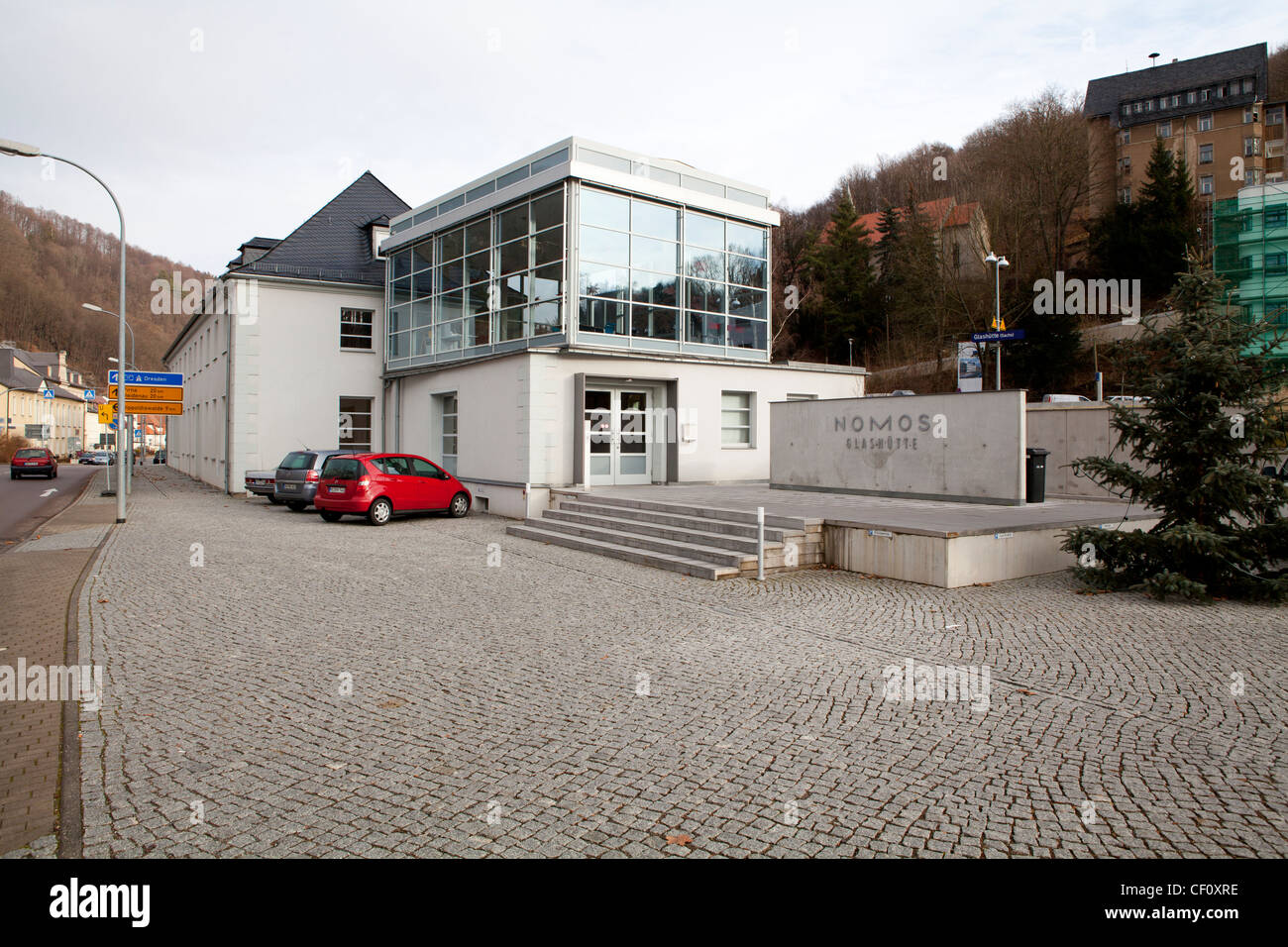 The factory of Nomos watches in Glashütte, Germany. Stock Photo