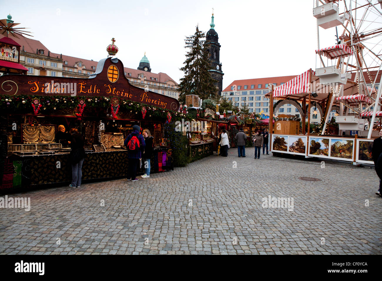 Dresdner Striezelmarkt, Dresden Christmas Market. Stock Photo