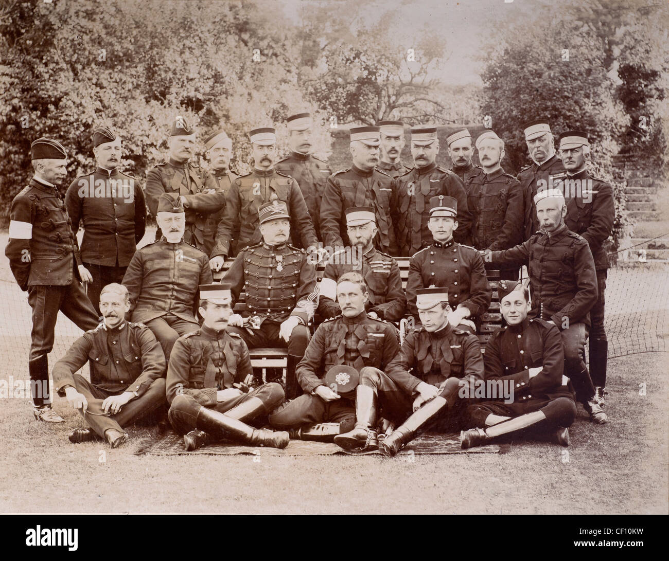 General Evelyn Wood and Staff, Aldershot, England circa 1889.  British Victorian army Stock Photo