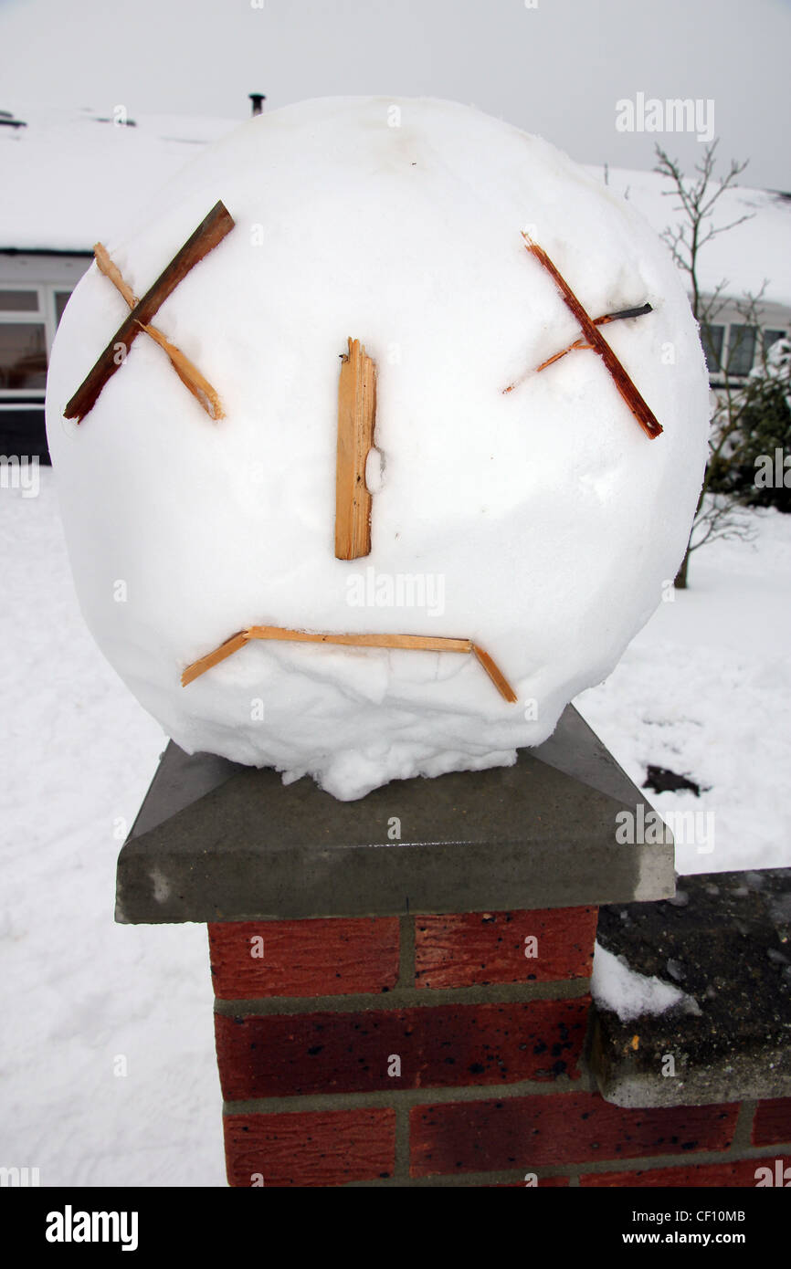 comic snowman head Stock Photo