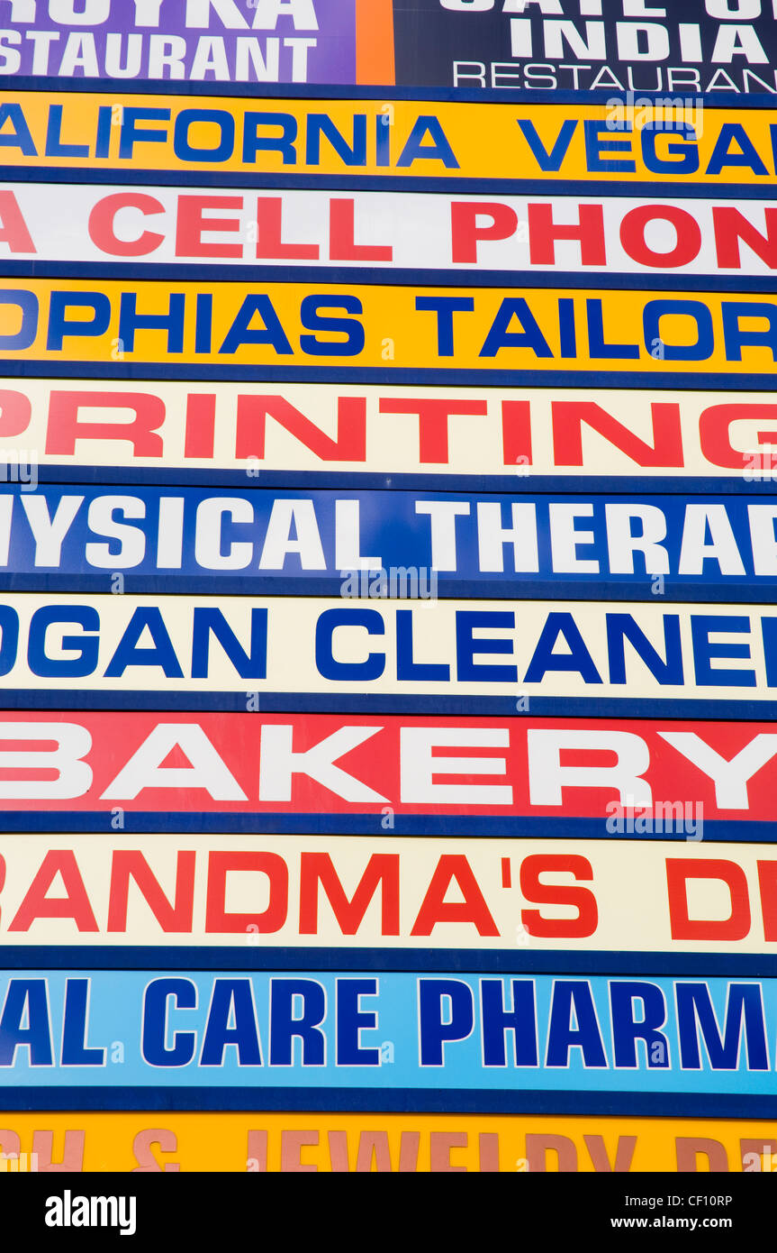 strip mall sign in Hollywood California Stock Photo Alamy
