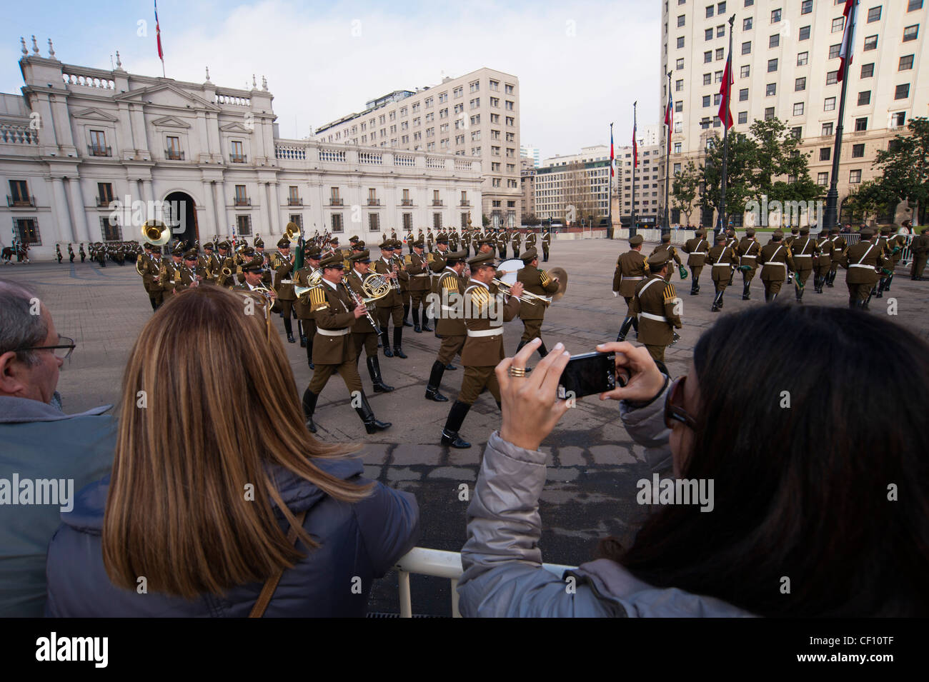 Changing of the Guard at Palacio de la Moneda, Santiago, Chile Stock ...