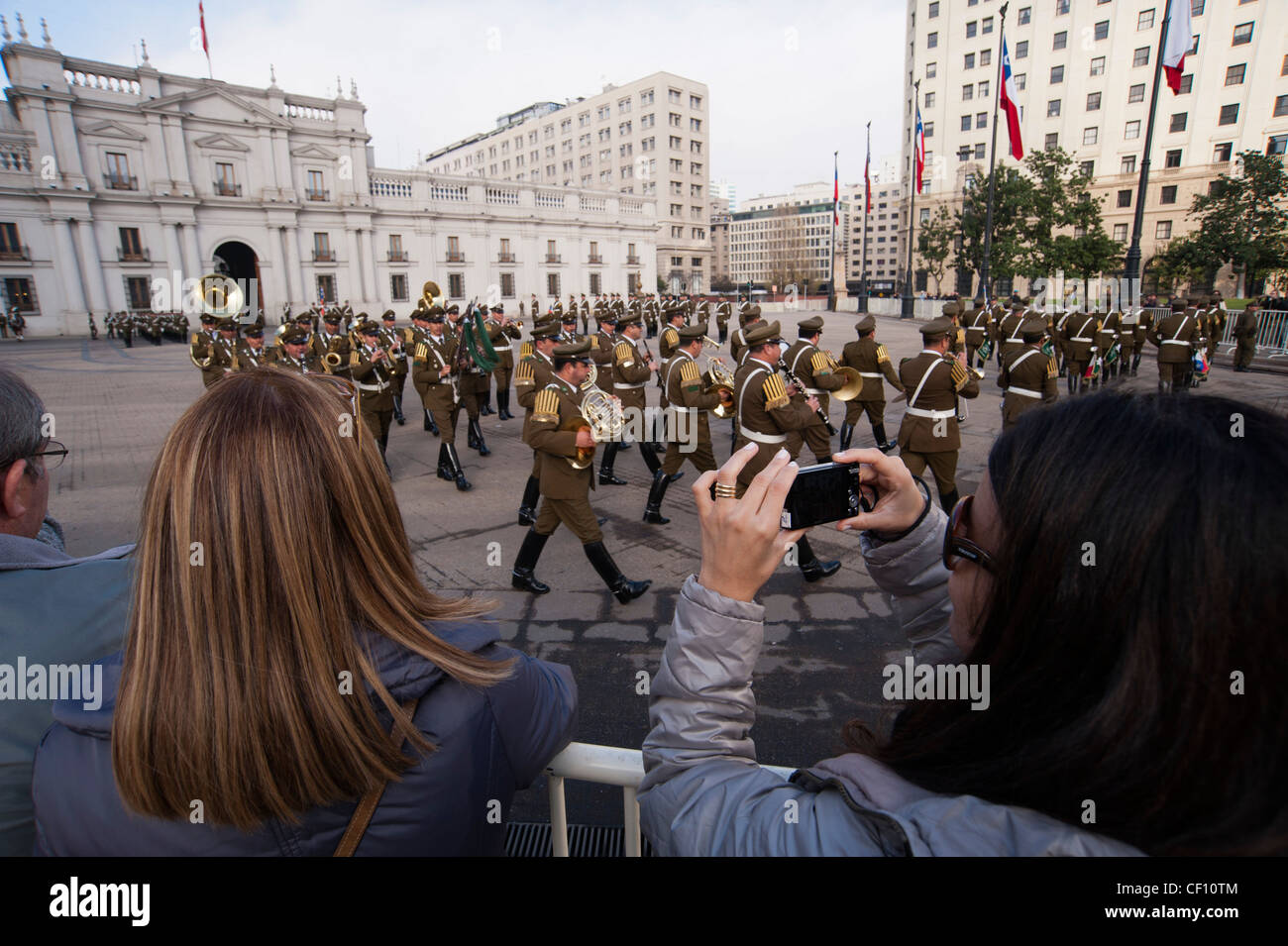 Changing of the Guard at Palacio de la Moneda, Santiago, Chile Stock ...
