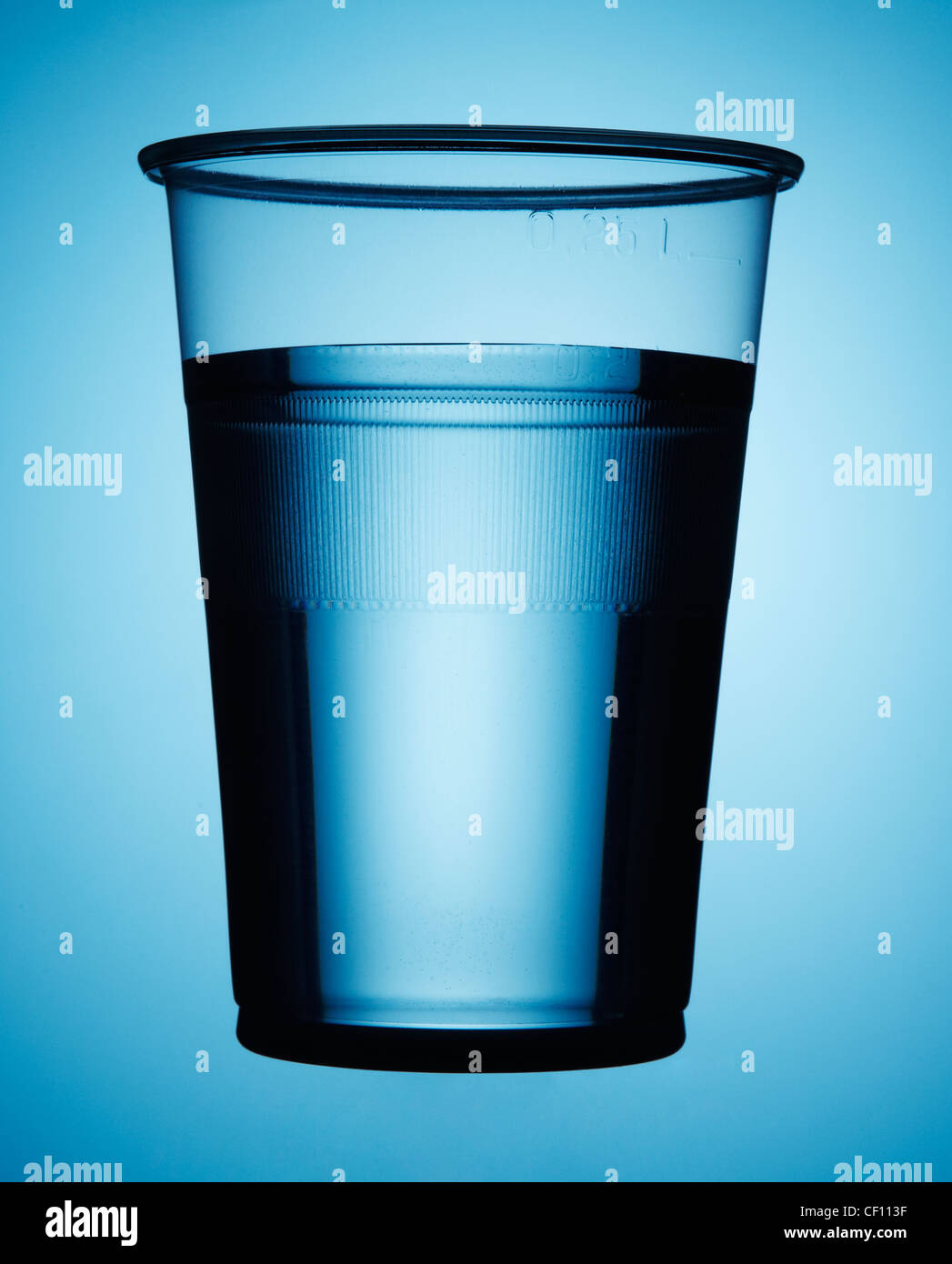 A plastic cup of water Stock Photo