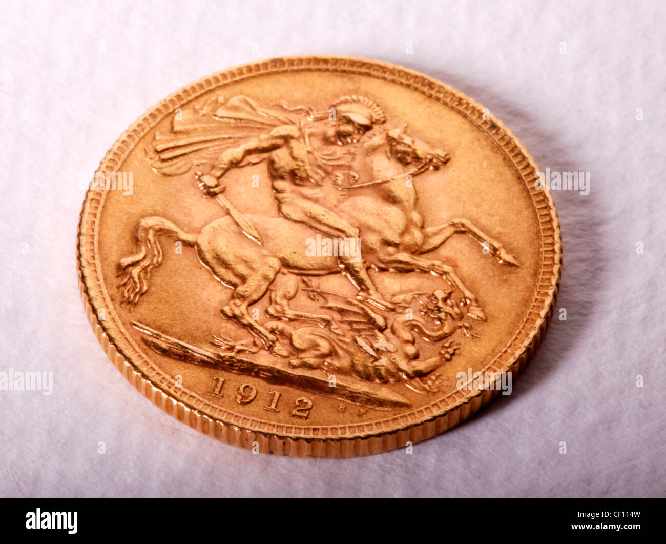 GOLD SOVEREIGN COIN Stock Photo