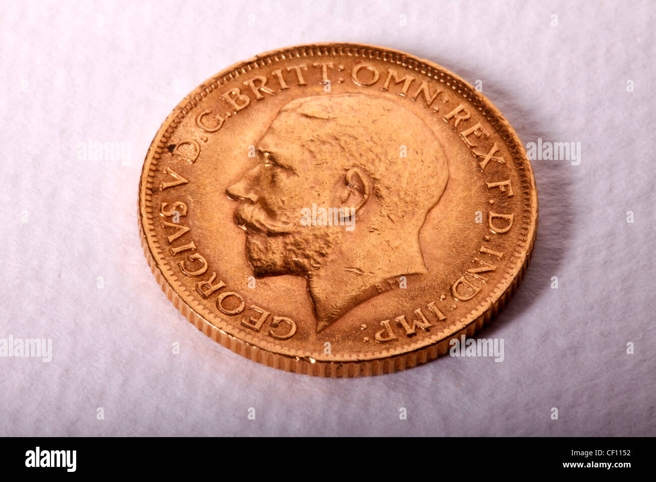 GOLD SOVEREIGN COIN Stock Photo