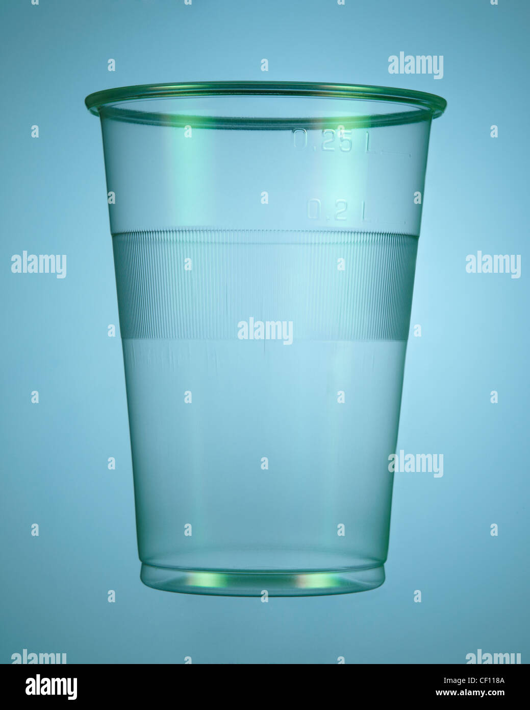 An empty plastic cup Stock Photo