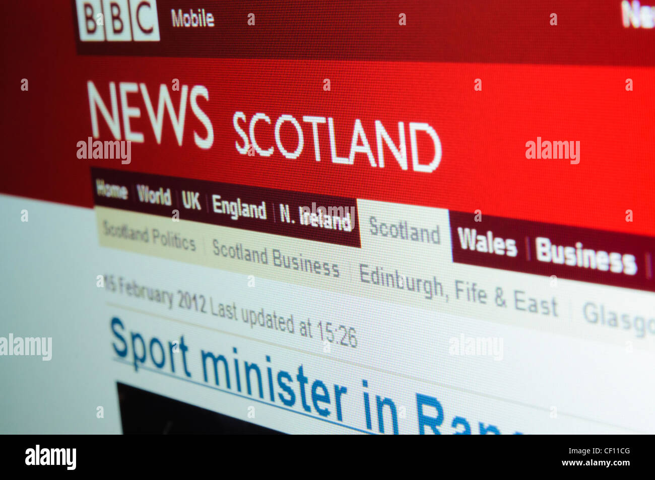 BBC Scotland news page Stock Photo