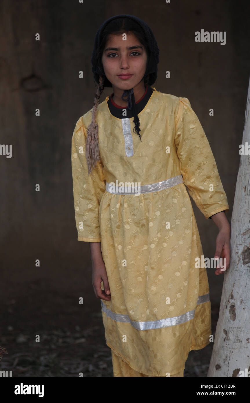 A little girl at the fisherman's village near Islamabad Stock Photo