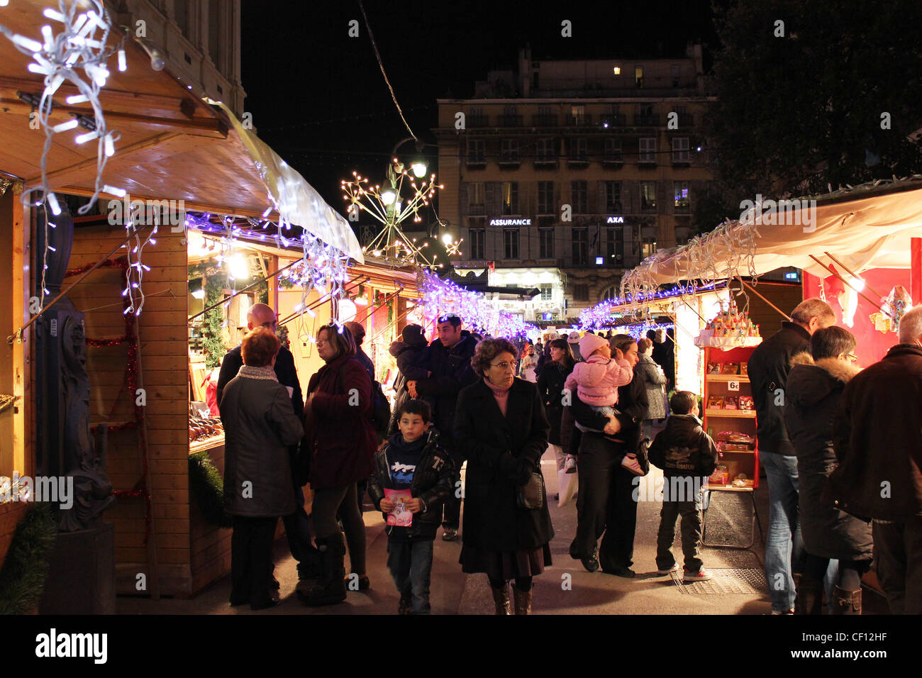 Scene at a Christmas Market in Marseille Stock Photo Alamy