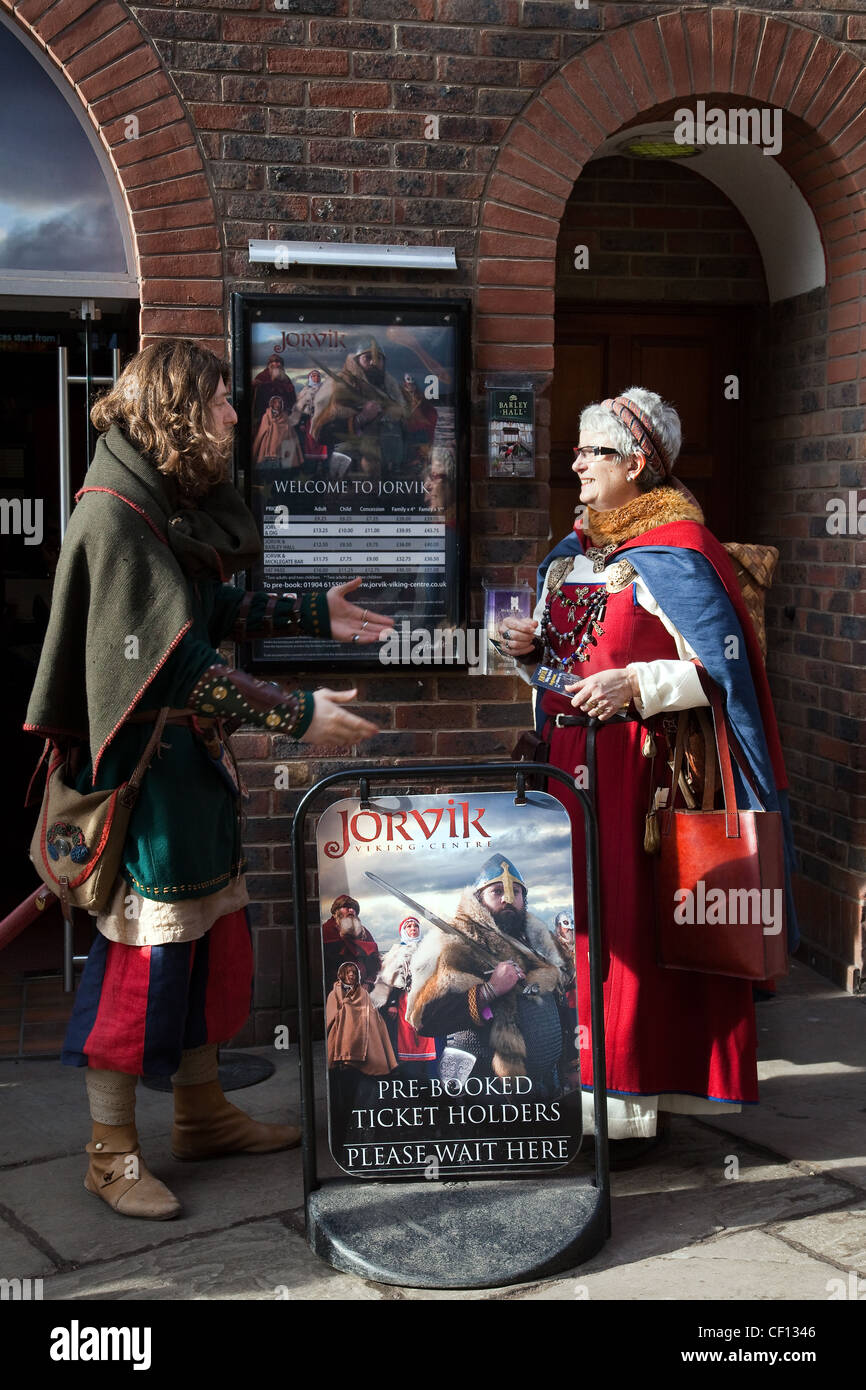 Male & Female Vikings In Coppergate, Medieval Streets At The Jorvick ...