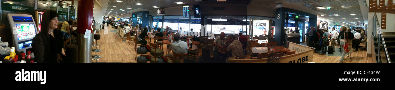 Aberdeen Airport interior panorama, Dyce, Aberdeen, Scotland, UK Stock Photo